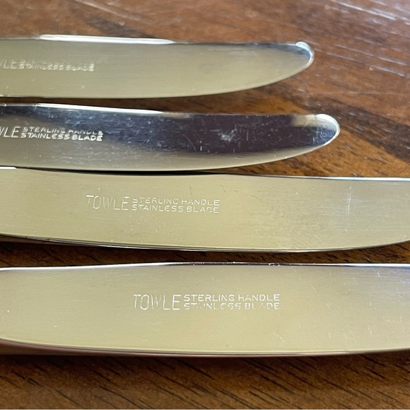 (4) Towle Fontana pattern individual butter spreaders,sterling silver 925 handle - Picture 7 of 7